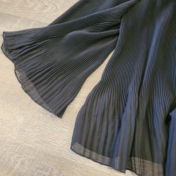 NWT ZARA | Pleated Sheer Lace Ruffle Blouse Top | Sz. XS - Picture 2 of 5